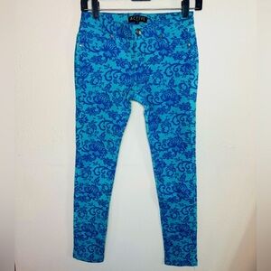 Blue printed jeggings